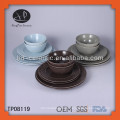 Farbiges Porzellan-Dinner-Set, Steingut-Tasse und Untertasse, Keramik-Tasse mit Untertasse